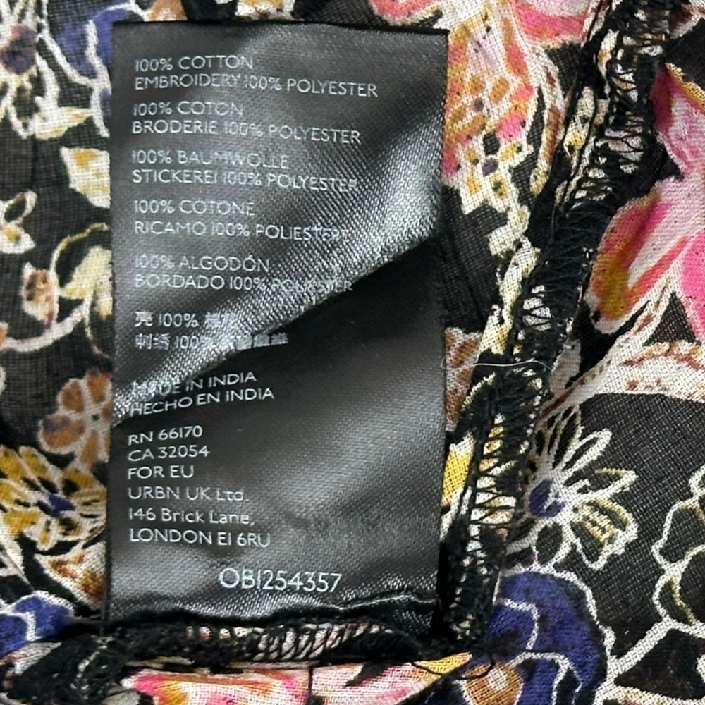 NEW Free People Maxi Dress Womens M Black Pink Floral Lace Boho OB1254357 India - Picture 9 of 10